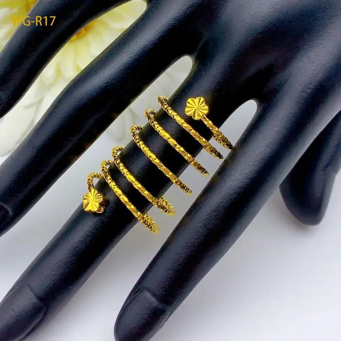 Bague à fleurs en spirale de dubaï pour femmes brésiliennes