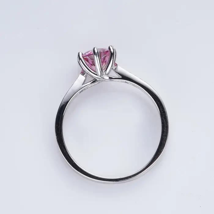 1ct rond plaqué or blanc 18K 100% 925 argent Moissanite bague diamant Test réussi bijoux femme fille cadeau