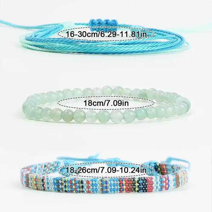 3 pièces Bracelet bohème Bracelet réglable surf Bracelet d'amitié fait à la main chaîne océan plage Bracelet bohème