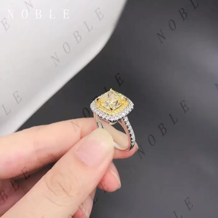 Bague AU750 en or blanc véritable 2