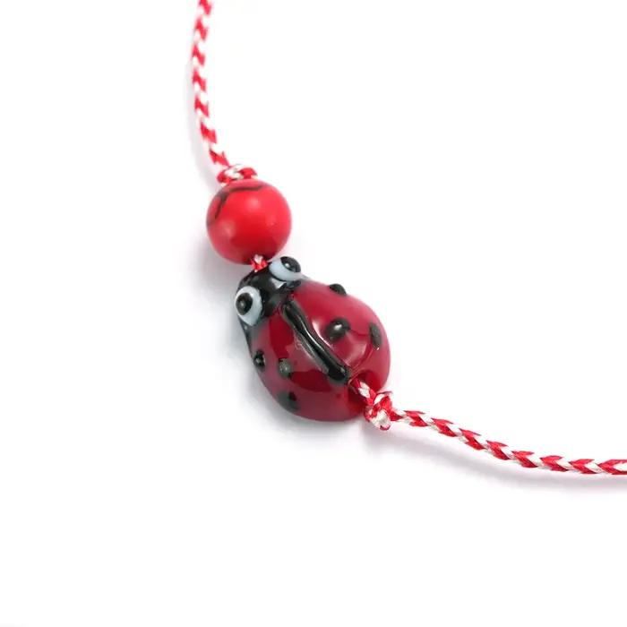 Noter nouveau Bracelet à breloques coccinelle fait à la main pour femmes petite amie bohême Howlite pierre méditation