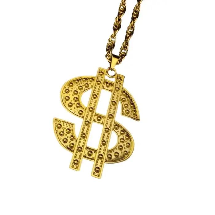 Collier en alliage avec symbole d'argent étincelant 39BB, bijoux Costume Vintage pour les spectacles rue