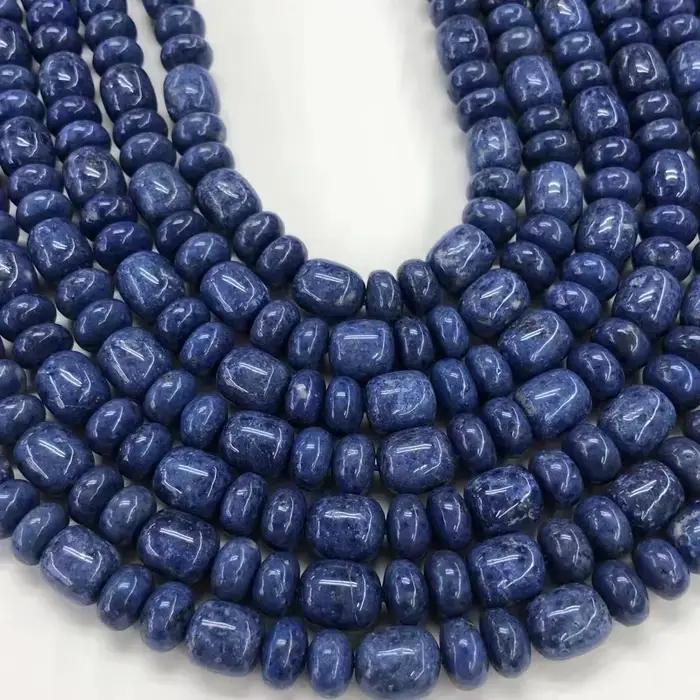 Bracelet en pierre naturelle Dumortierito pour hommes et femmes, perle bricolage, collier fait brin, 15 ", cadeau de fête, vente en gros, nouveau