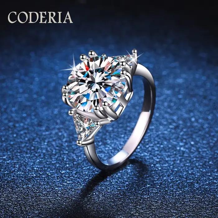 Bague en mousseline de luxe en argent 925 sertie de moissanite VVS1 pour femmes occasions spéciales fiançailles mariage anniversaire