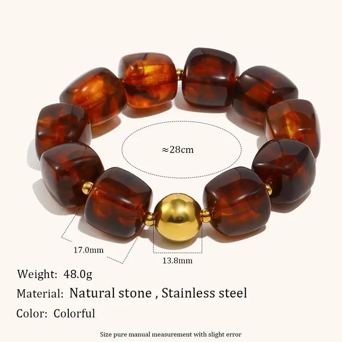La. Bracelet de perles acryliques ambre série Muses Melad