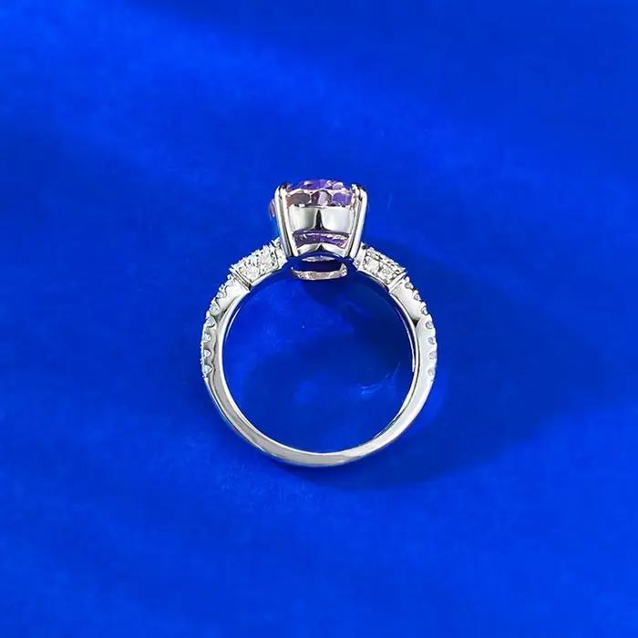 Wong Rain – bague de luxe en argent sterling 925, coupe ovale, 9x13 MM, morganite, diamant à haute teneur en carbone, pour femmes, bijoux fins, cadeau d'anniversaire