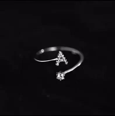 Bague en argent Sterling 925 personnalisable avec 26 lettres diamant scintillant zircon pour occasions spéciales femmes anniversaires mariage