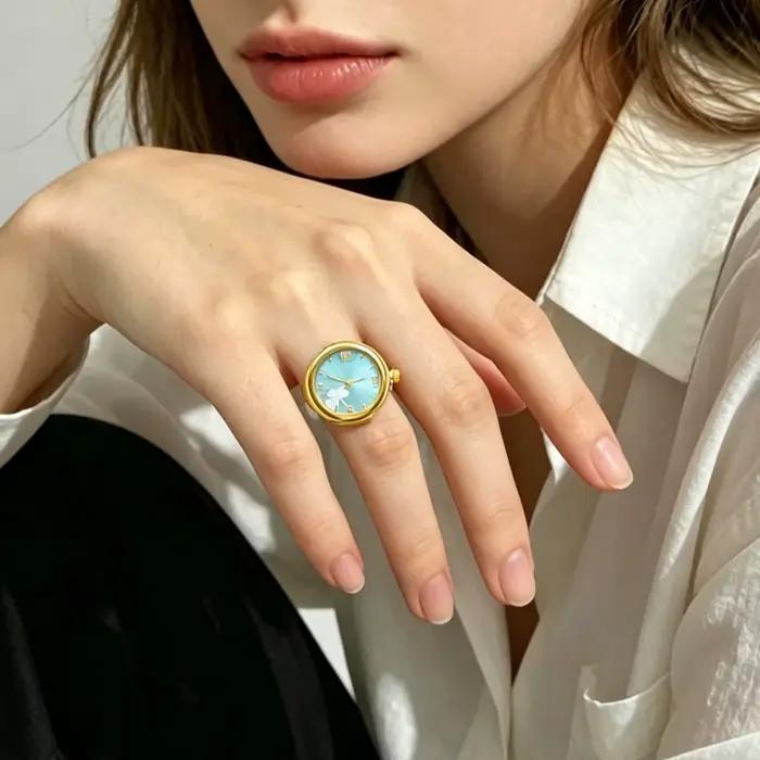 Montre Bague Trèfle Colorée Simple Multicolore Unisexe Bijou Tendance Cadeau pour Couple