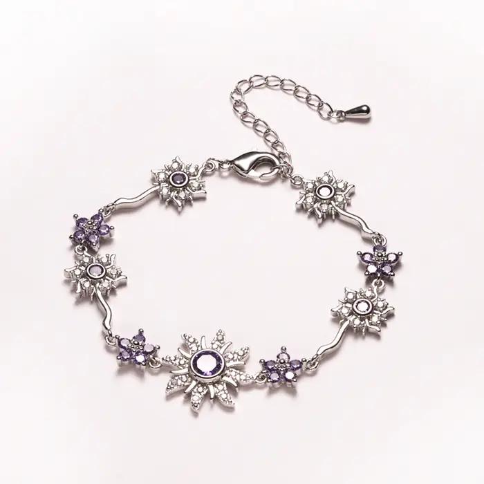 Bracelet Tournesol en zircone cubique floral pour femmes mode vacances et sorties