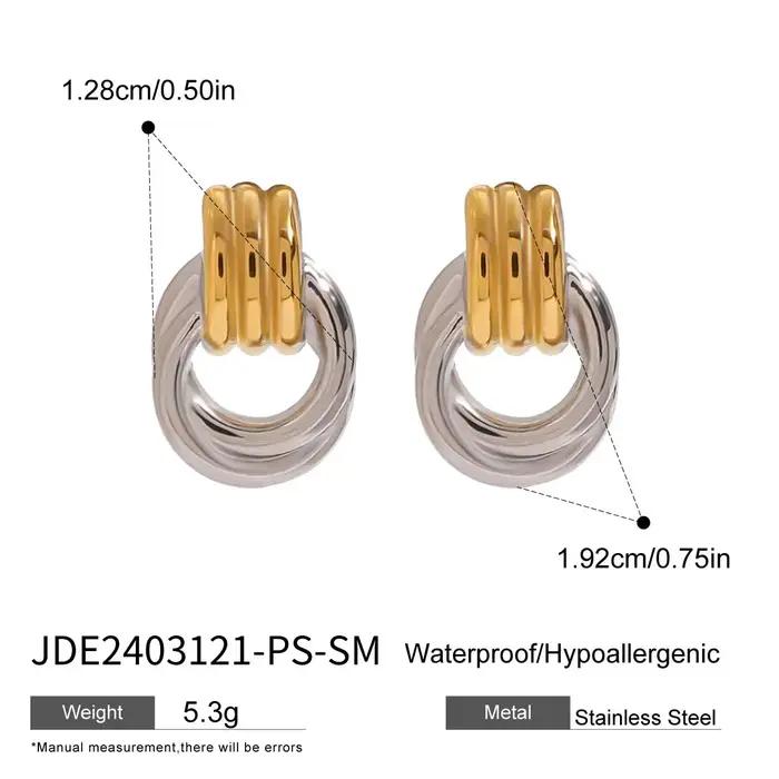Uworld Mini boucles d'oreilles Double cerceau par Caitlyn minimaliste Multi noeud boucles d'oreilles classique couleur or bijoux cadeau parfait pour