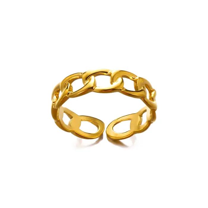 Bagues ouvertes classiques en chaîne torsadée pour femmes, Zircon en acier inoxydable, anneau de Cou