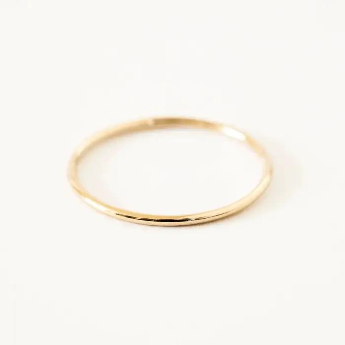 Bagues empilables essentielles en or 14K pour femmes, épaisseur 1.5MM, bijoux minimalistes, style Bo