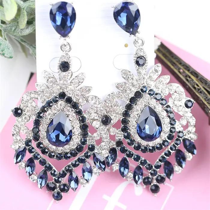 Boucles d'oreilles en cristal de luxe pour femmes, boucles d'oreilles rétro, bijoux à la mode, nouveautés, offre spéciale
