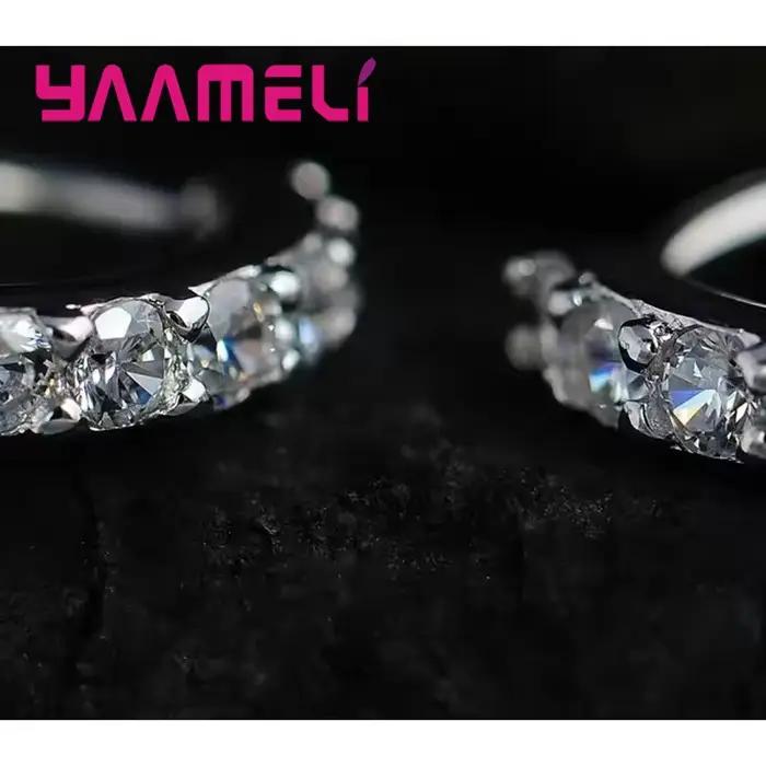 Boucles d'oreilles créoles en cristal biscuits plaqué argent regardé 925 pour femmes