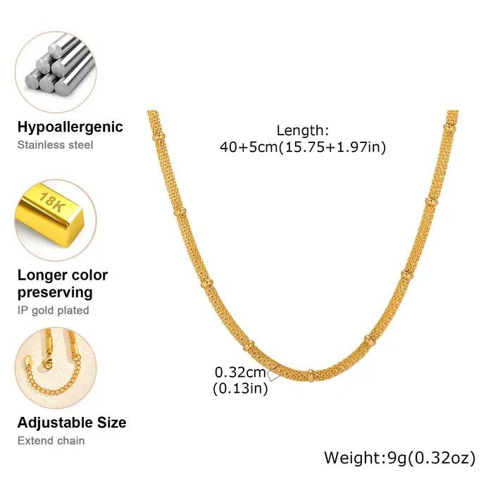 Collier chaîne de perles en maille tendance pour femmes