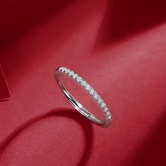Bague pour femme en argent pur S925 avec diamant moissanite
