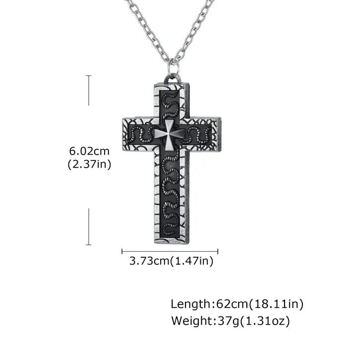 Collier pendentif croix ouvrable avec compartiment Secret Vintage