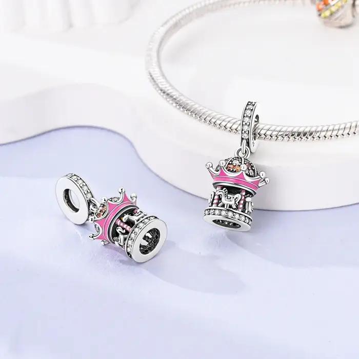 Breloques en argent Sterling 925 pendentif carrousel créatif bijoux à faire soi-même cadeau d'anniversaire pour femmes occasions spéciales mariage fiançailles anniversaires