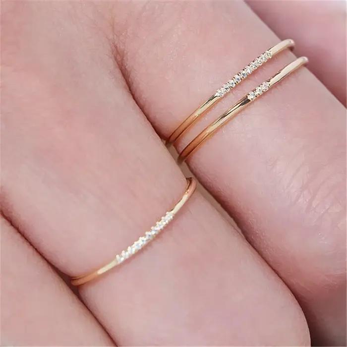 14K or rempli Zircon anneaux Knuckle