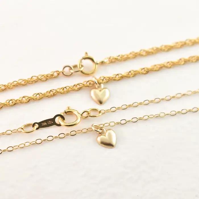 Pendentif en forme de cœur rempli d'or 14 carats