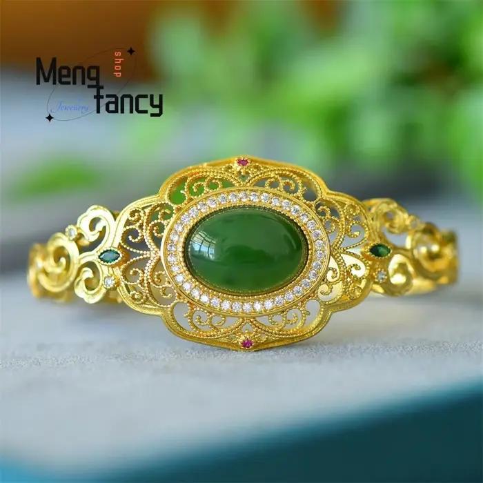 Bracelet en Jaspe de Hotan Naturel