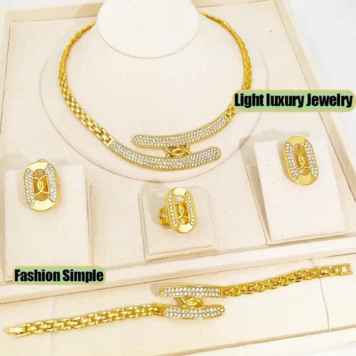 GZJPEI Ensemble de bijoux tendance 4 pièces/ensemble