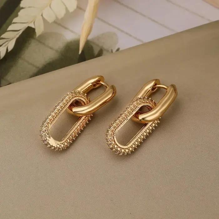 Boucles d'oreilles rondes en forme de géométrie de cristal pour femmes