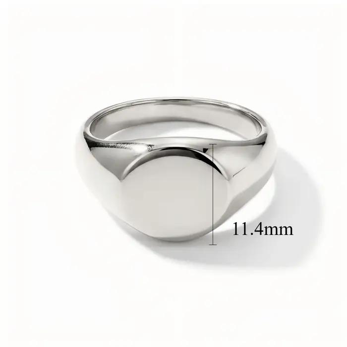 Bague ovale épaisse en acier inoxydable pour femmes et hommes, étanche, minimaliste, Vintage, pour Couple, bijoux esthétiques, cadeau
