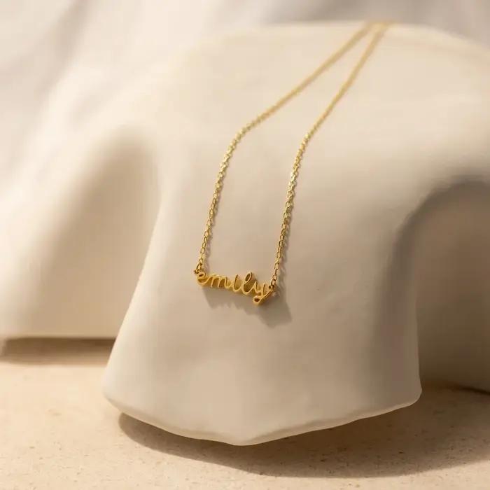 Collier personnalisé avec nom Simple pour femmes et filles
