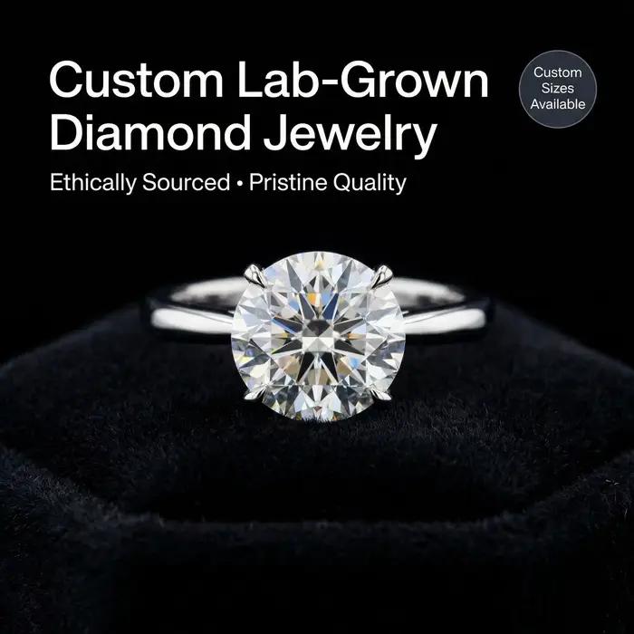 Bijoux personnalisés en diamant de laboratoire Annie : Bague, collier et boucles d'oreilles personnalisées avec gravure de nom