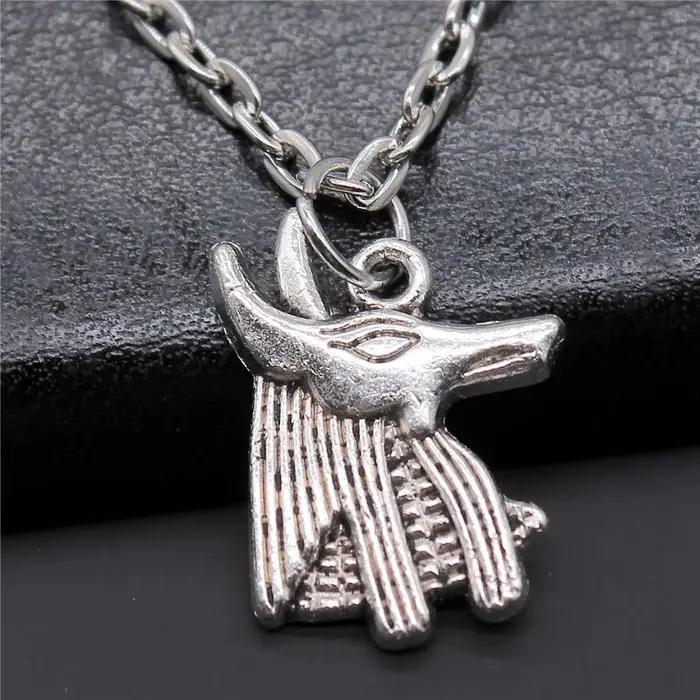 Collier Anubis Égyptien Antique pour Femmes Occasions Spéciales Pendentif Anubis Dieu de la Mort Or Rouge-Marron