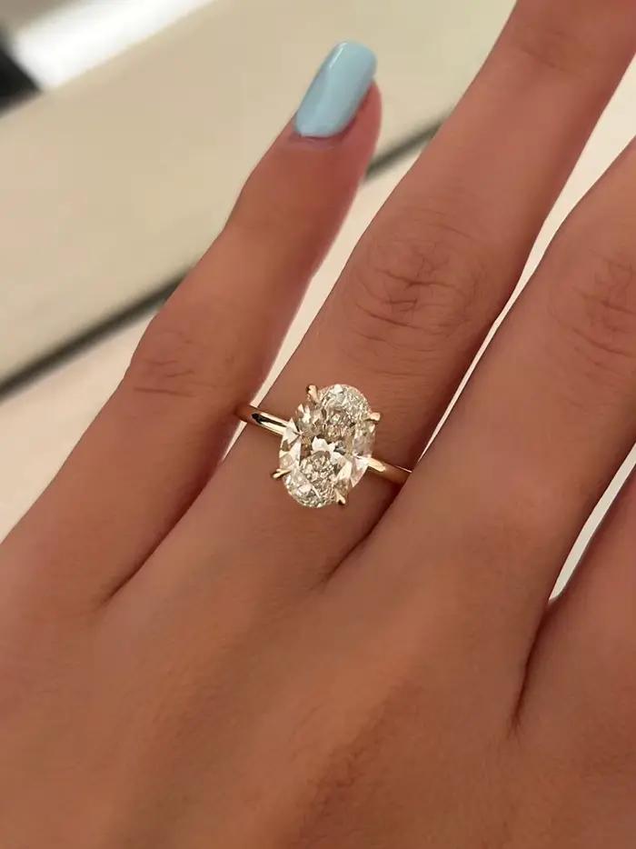 Bague ovale en argent Sterling 925 pour femmes