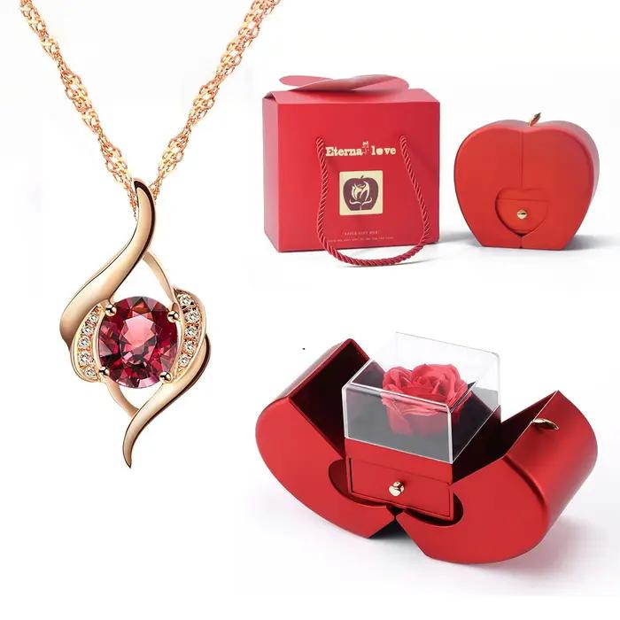 Collier pendentif avec boîte-cadeau Apple pour femme