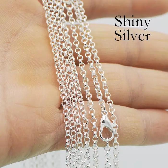 20 Pièces Rolo Chaîne Collier pour Femmes En Gros Or Couleur Bronze Cuivre Noir Argent Plaqué