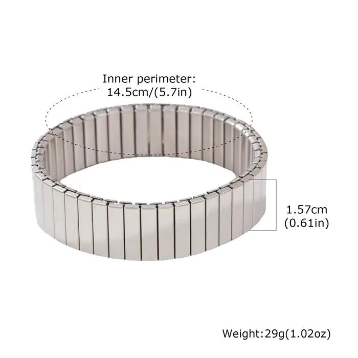 Bracelets élastiques en acier inoxydable pour hommes et femmes, Bracelet d'épissure en métal carré é