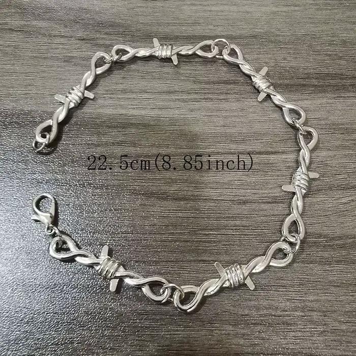 Hip-hop gothique Punk petit fil ronces fer unisexe tour de cou Bracelet femmes Style fil de fer barbelé petites épines Bracelet tour de cou cadeaux