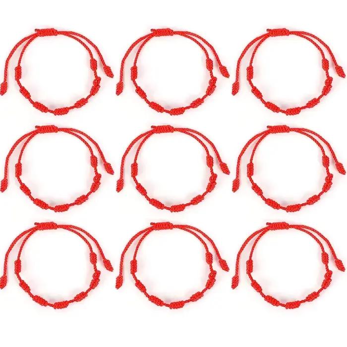 Bracelet à cordes rouge mauvais œil pour amoureux, amulette porte-bonheur et amitié, corde tressée f