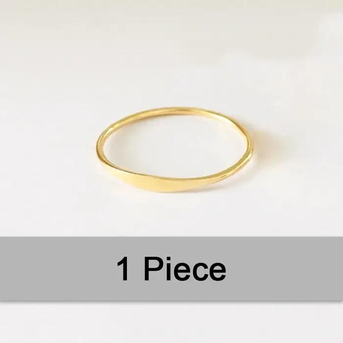 Bagues martelées en or rempli 14K, 1mm/1.27mm, à dessus plat, pour empilage, couleur jaune foncé, ta