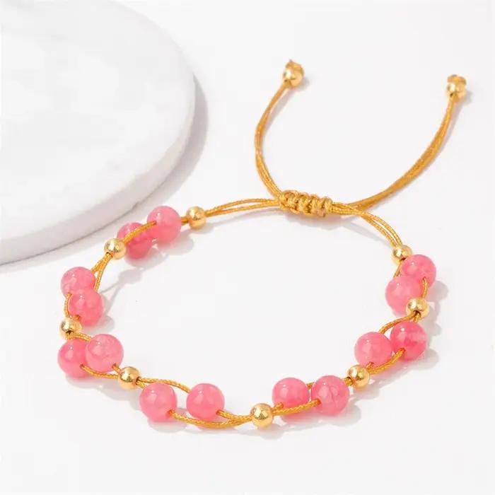 Bracelets en chaîne de perles de pierre naturelle pour femmes