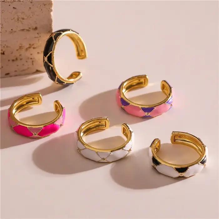 Bagues en laiton plaqué or 18 carats pour femmes
