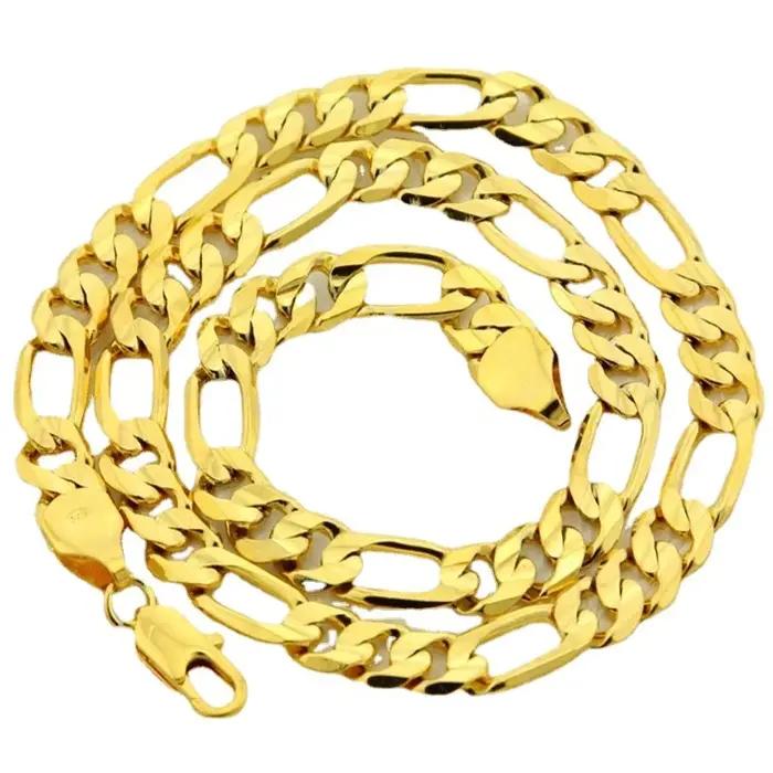 Bijoux de collier de chaîne pour hommes de couleur or pur
