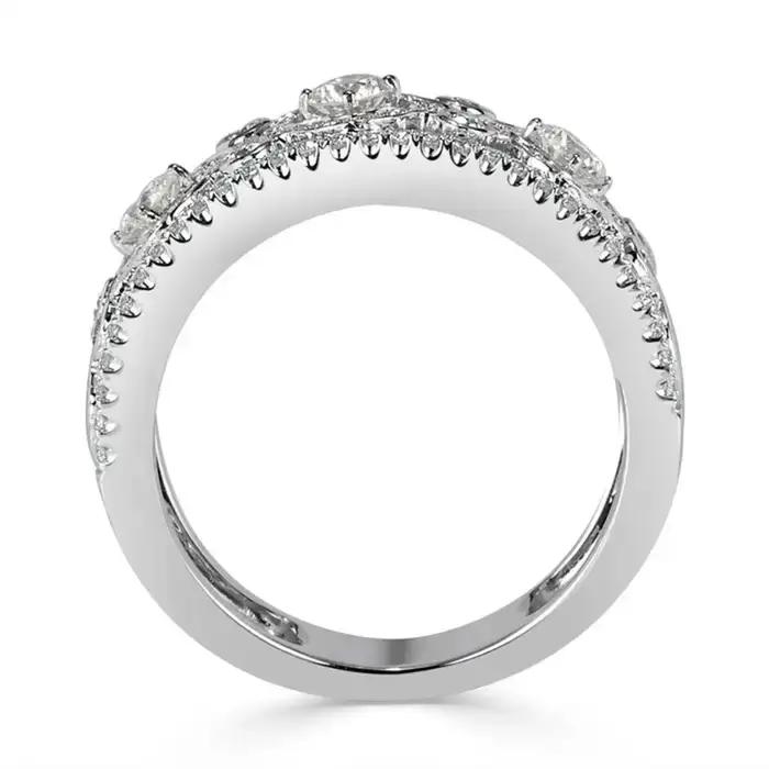 Bague Darling Wellton en zircone pour femmes engagement trèfle CZ design classique bijou porte-bonheur