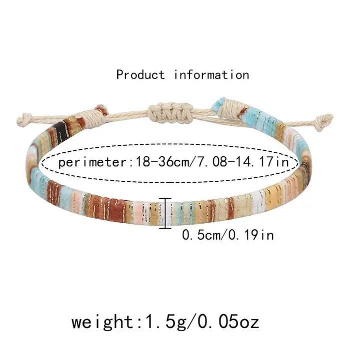 Bracelet tressé style bohème ethnique cordon en fil de tissu porte-bonheur multicolore pour femmes et hommes occassions spéciales naturel fantaisie fantaisie libertaire