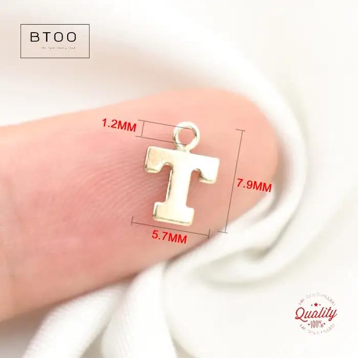 Breloque lettre bloc rempli d'or 14K