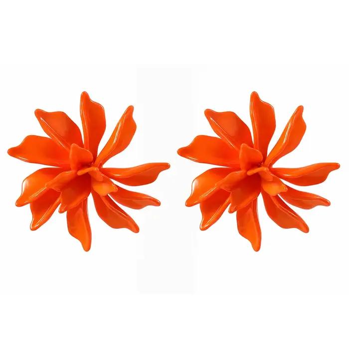 Boucles d'oreilles multicouches en résine tressée à motif floral 3D exagéré, nouveau style d'été, gr