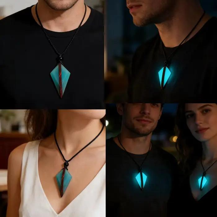 Collier en bois massif et résine géométrique personnalisable pour homme et femme idéal pour les vacances et les occasions spéciales