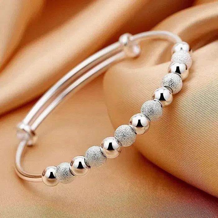 Bracelets à breloques en argent 925 réglables pour femmes, bracelets de perles de luxe, fête de mari