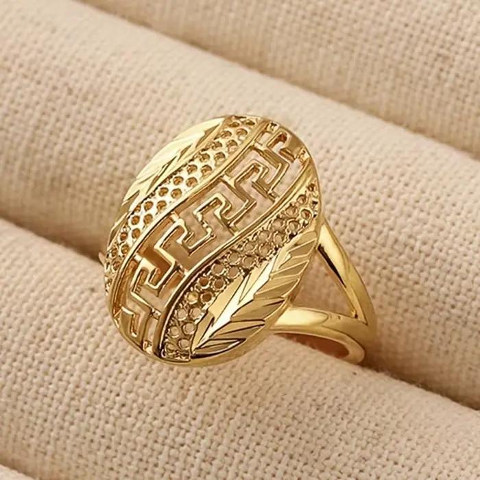 Huitan – Bagues dorées style bohème pour femme, design ajouré, motif feuille fantaisie, pour usage q