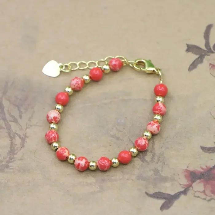 Bracelet de Perles en Pierre Naturelle pour Fille