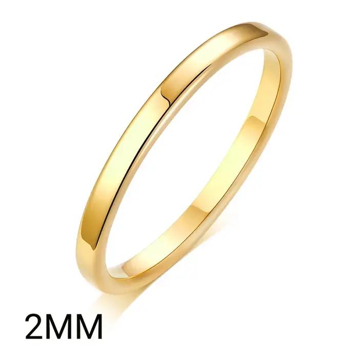 Bague de mariage en acier inoxydable pour femmes, 2mm 4mm 6mm 8mm, bagues plates, Bijoux à la mode,